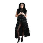 Full Length Fox Fur Chevron-Cut Vest