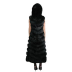 Full Length Fox Fur Chevron-Cut Vest