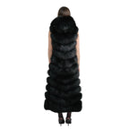 Full Length Fox Fur Chevron-Cut Vest