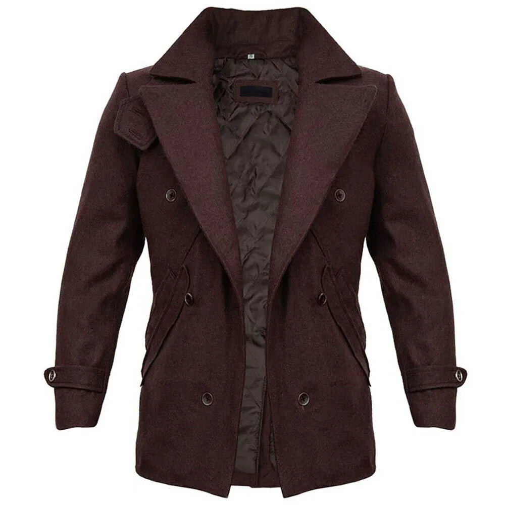 Loki Season 2 Tom Hiddleston Brown Wool Pea Coat