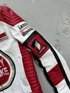 Lucky Strike Motorcycle Racing Streetwear Casual Leather Biker Jacket