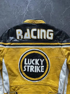 Lucky Strike Motorcycle Streetwear Genuine Cowhide Leather Jacket