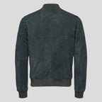 Lucy Dark Green Suede Bomber Jacket by Avanzar Leather