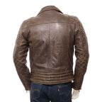Men Brown Biker Leather Jacket