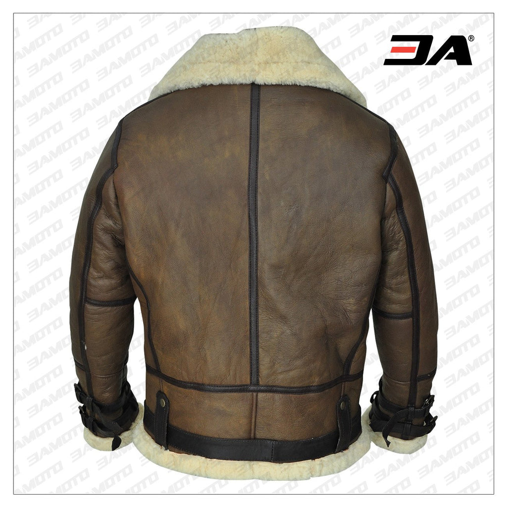Men Brown B3 Aviator Shearling Jacket
