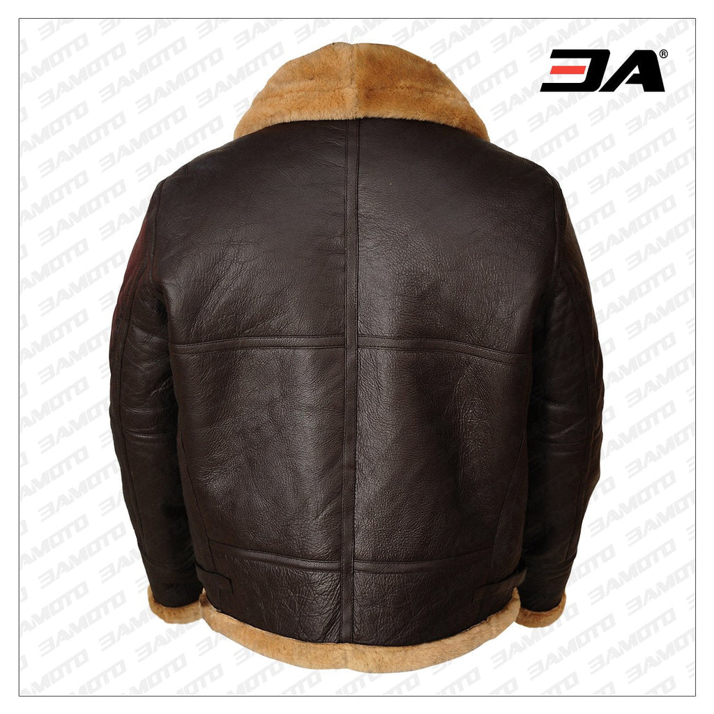 Men Brown B3 Sheepskin Leather Jacket