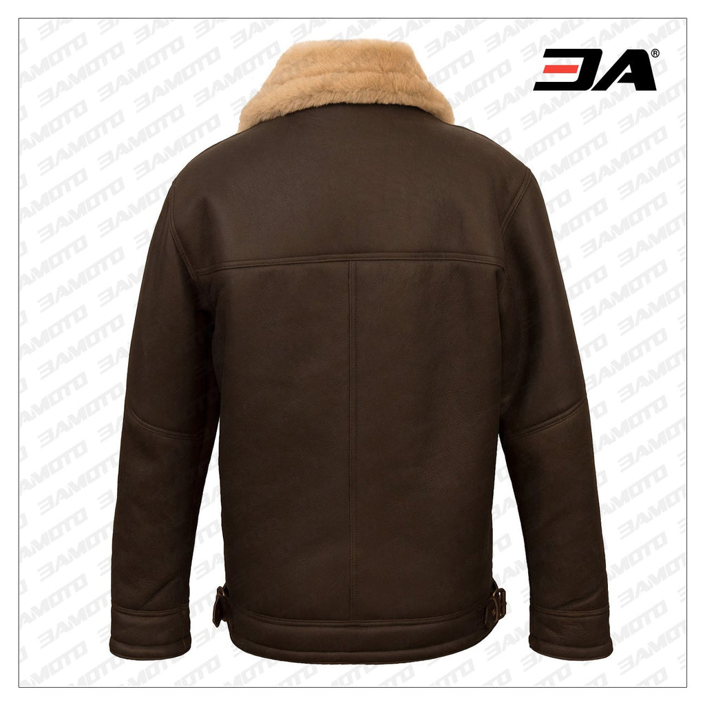 Men Brown Pilot Shearling Jacket