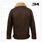 Men Brown Pilot Shearling Jacket