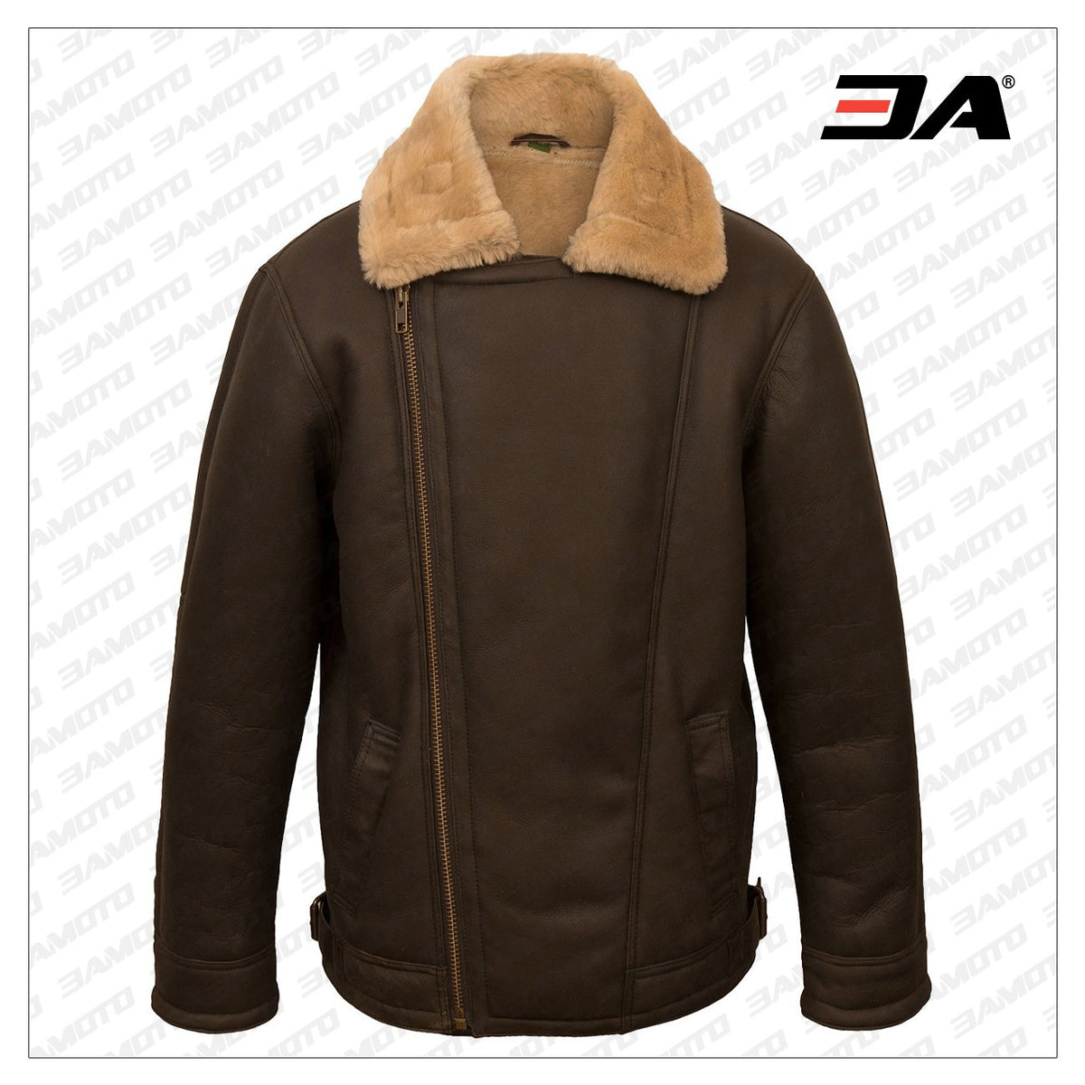 Men Brown Pilot Shearling Jacket
