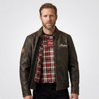 Men’s Custom Star Detail Leather Moto Jacket – Premium Biker Performance Gear