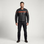 Men’s Brawler Leather Moto Jacket – Harley-Style Black Biker Jacket