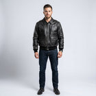Men’s Vintage A2 Flight Leather Jacket – 80s Military Aviator Bomber Coat