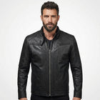 Men’s Classic Black Leather Jacket – Timeless Casual Biker Coat