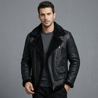 B3 Shearling Leather Jacket _ Men's Flying Jacket
