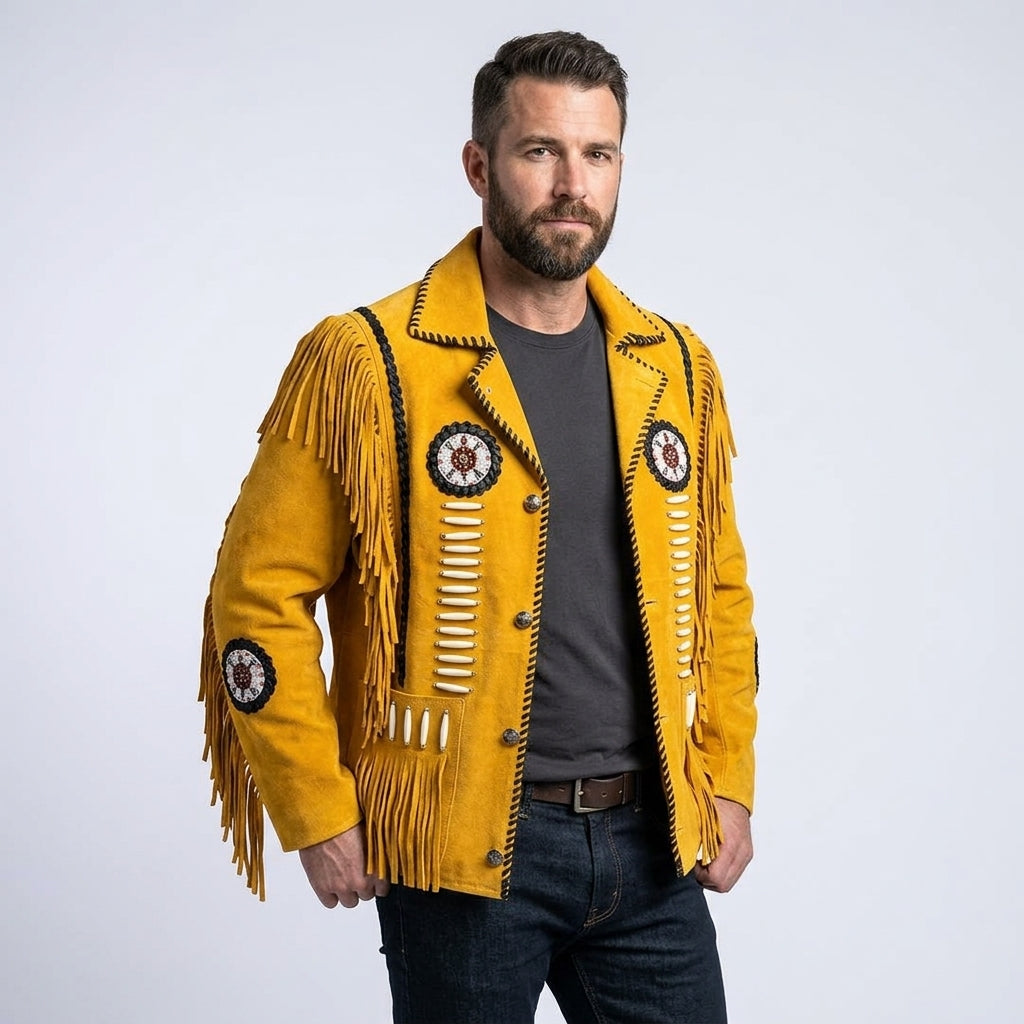 Men’s Suede Western Fringe Jacket – Vintage Cowboy jacket