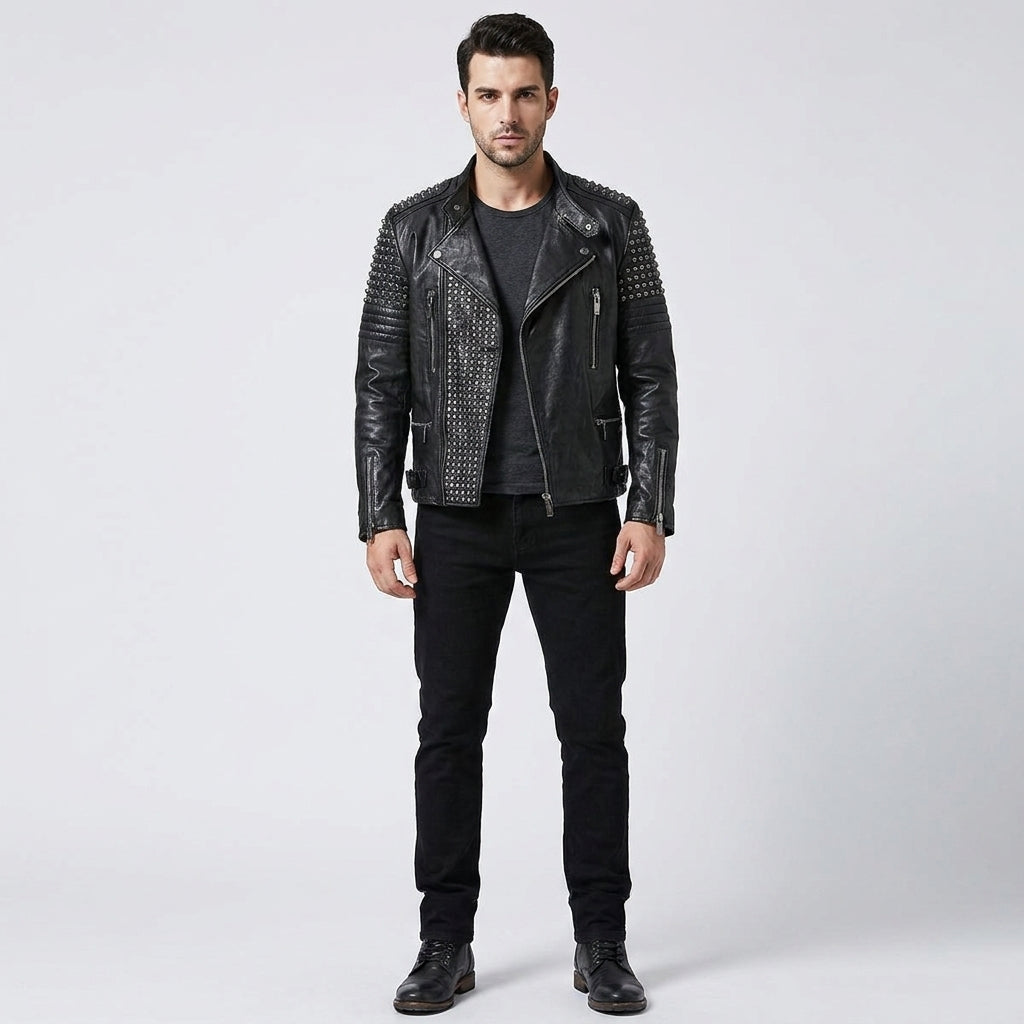 Men's Leather Punk Jacket