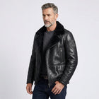 Men’s Black B3 Shearling Bomber Jacket – Premium Sheepskin Aviator Coat