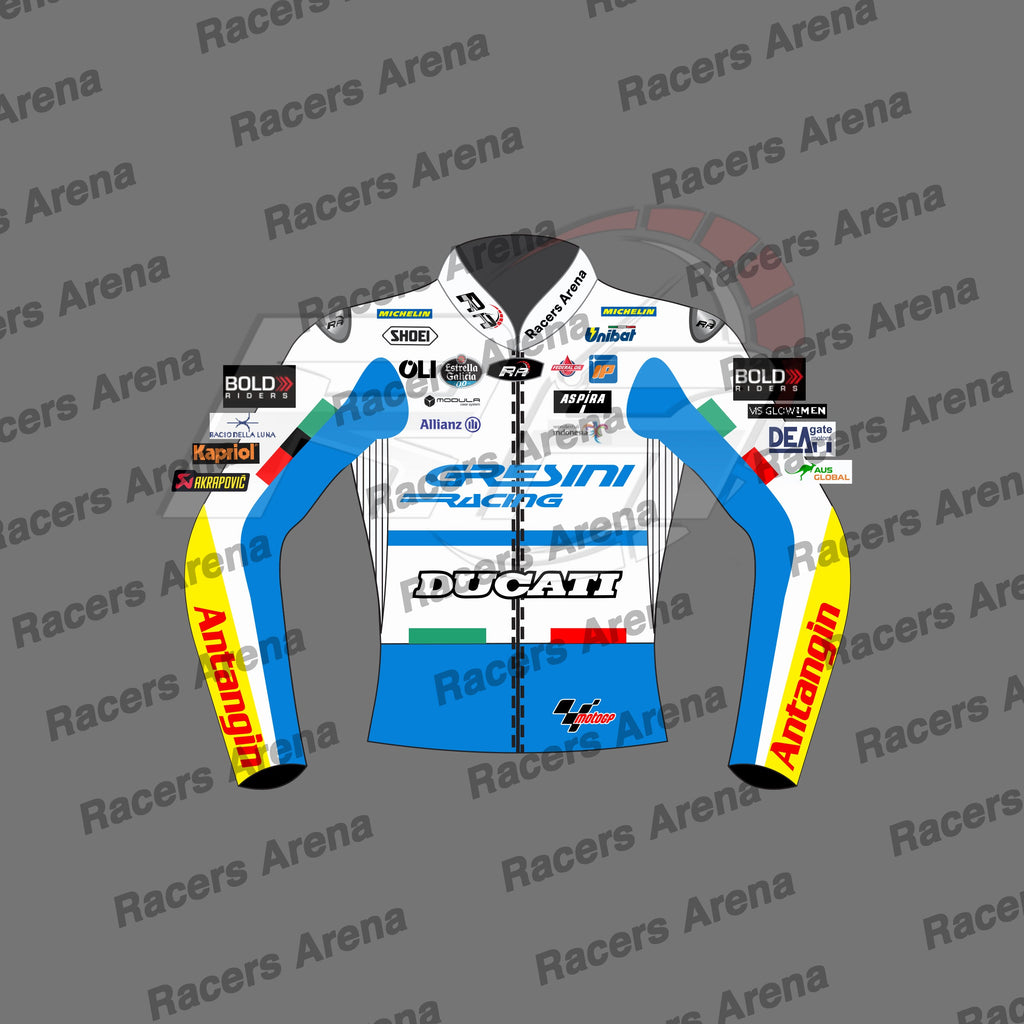 Marc Marquez Ducati British GP 2024 Motorcycle Race Leather Jacket