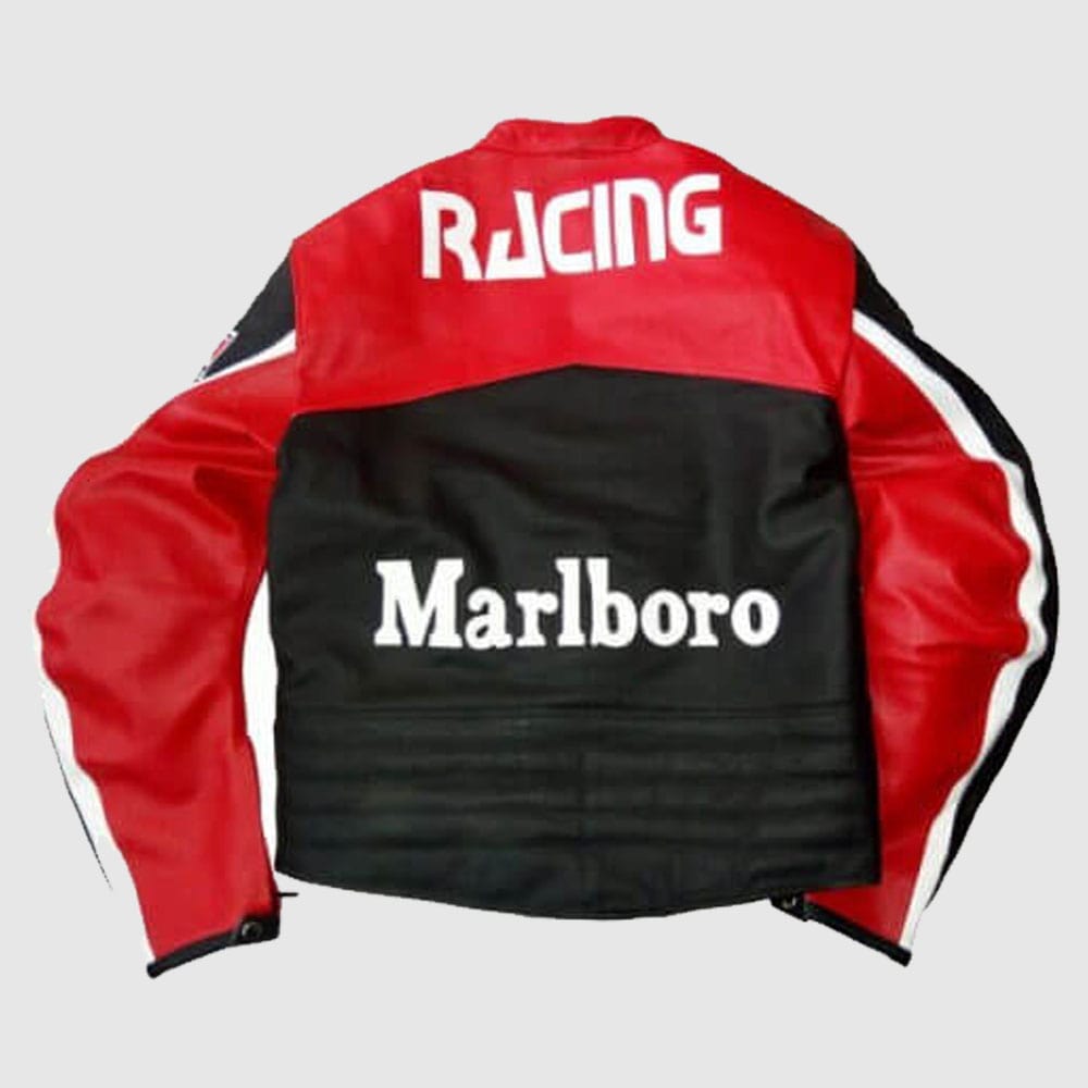 Marlboro Motorcycle Racing Leather Jacket Men