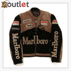 Marlboro Cafe Racer Leather Jacket for Men