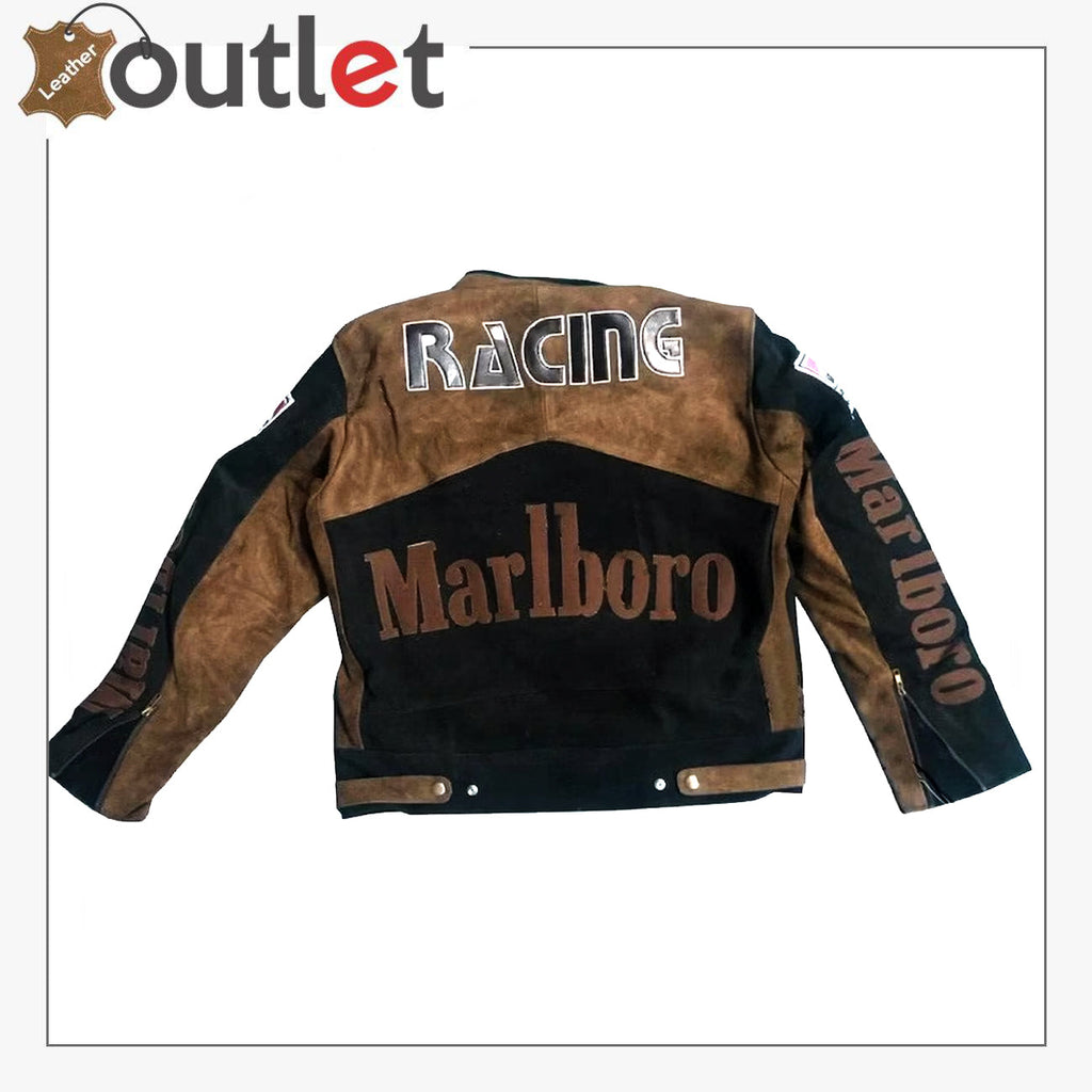 Marlboro Cafe Racer Leather Jacket for Men