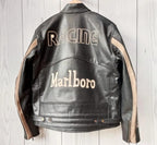 Marlboro Racing Black Motorcycle Cowhide Leather Jacket