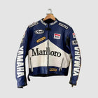 Marlboro Racing Blue & White Motorcycle Leather Jacket