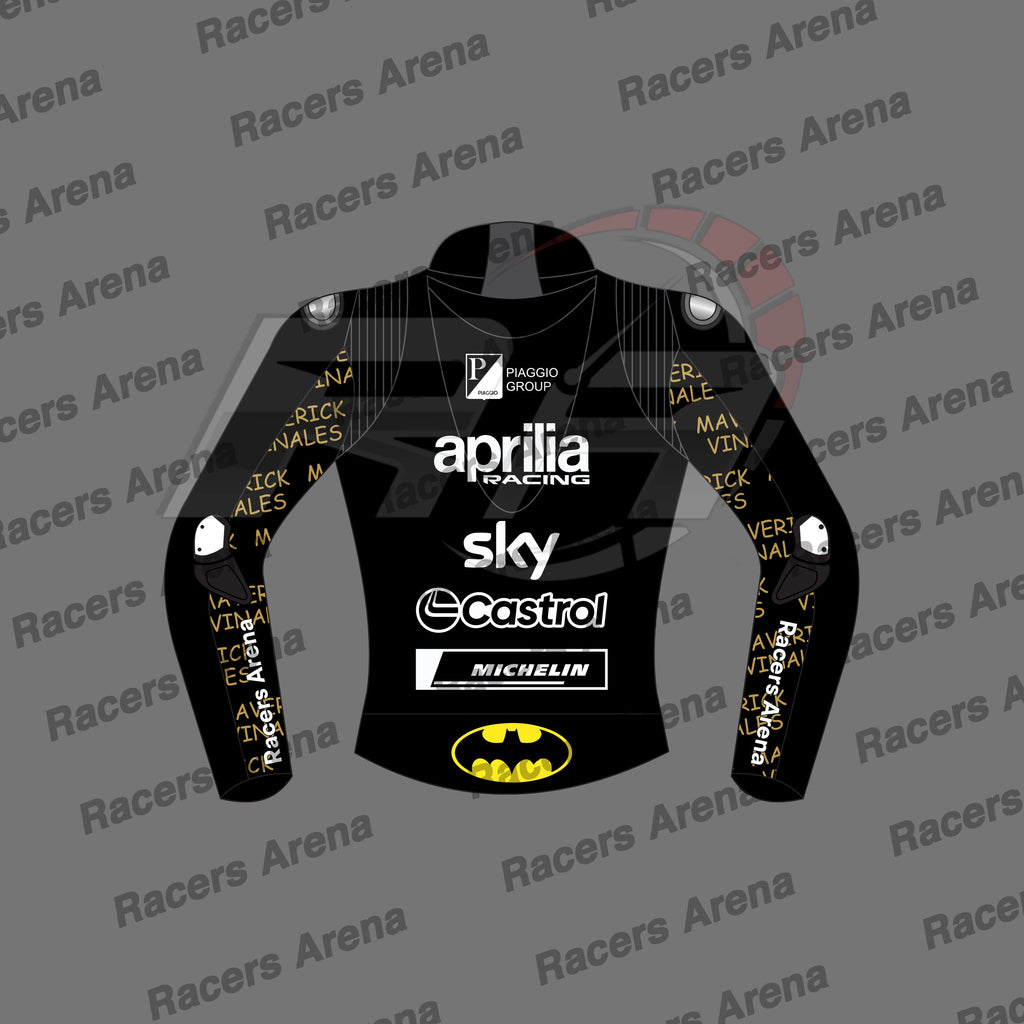 Maverick Vinales Aprilia Winter Test 2024 Motorcycle Leather Racing Jacket