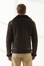 Classic Men Aviator RAF Brown Shearling Jacket