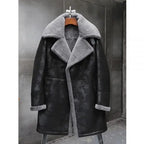 Men's Black B7 Bomber Shearling Leather Coat - Classic & Cozy