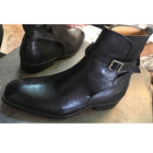 Men Black Leather Boots with Buckle
