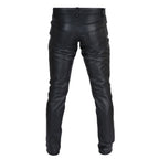 Men's Black Genuine Leather Pant