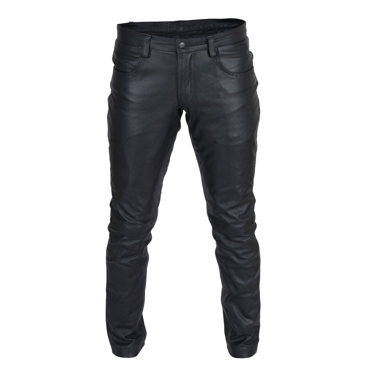Men's Black Genuine Leather Pant