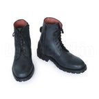 Men Black Military Genuine Leather Boots