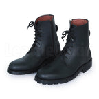 Men Black Military Genuine Leather Boots