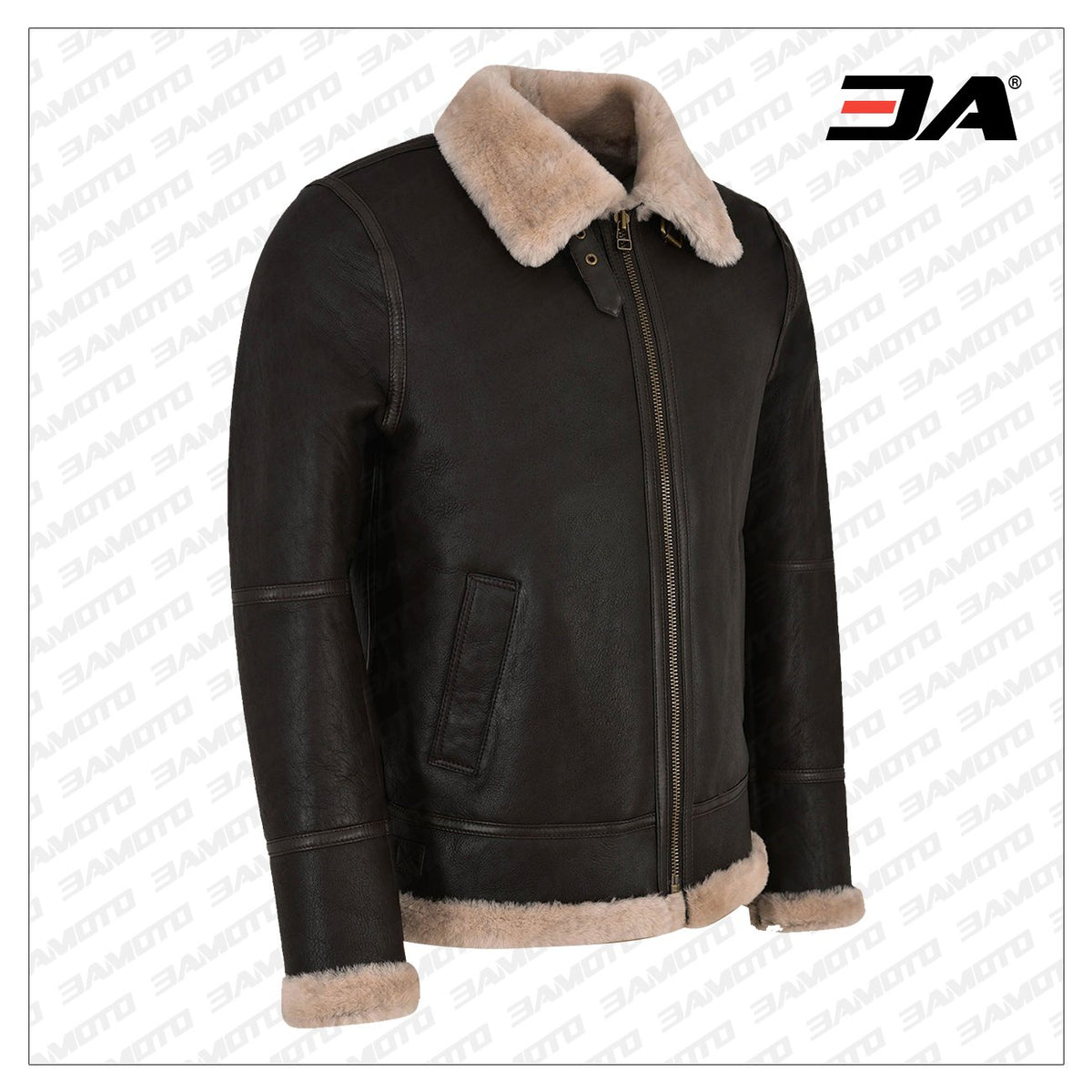 Men Black Sheepskin Jacket