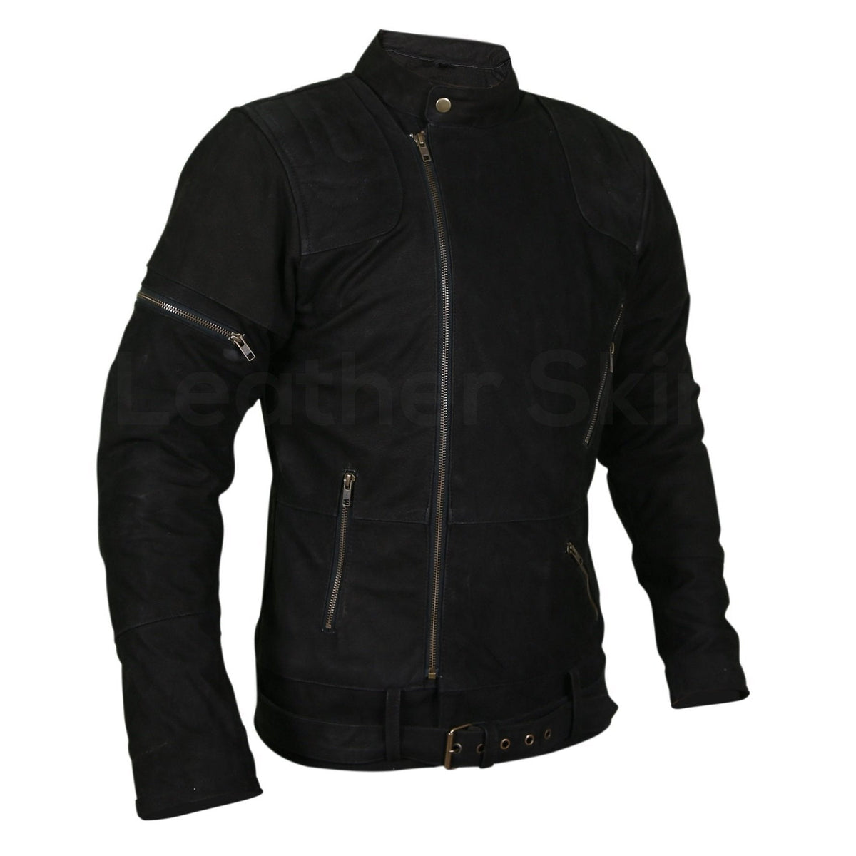 Men’s White Western Cowboy Suede Leather Jacket - Fringe Details