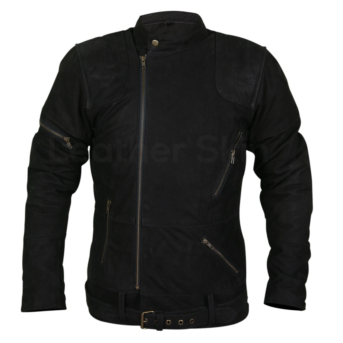 Men’s White Western Cowboy Suede Leather Jacket - Fringe Details