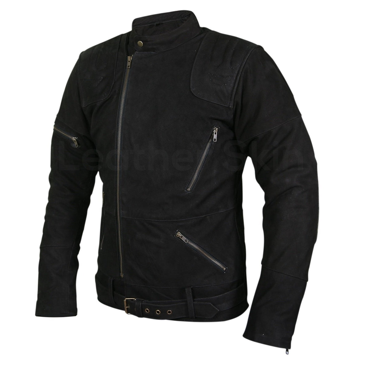 Men’s White Western Cowboy Suede Leather Jacket - Fringe Details