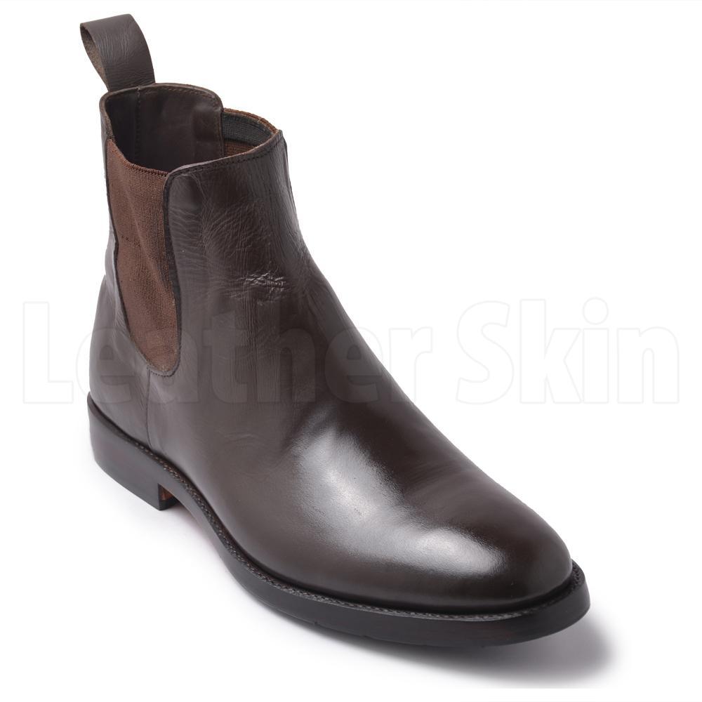 Men Brown Chelsea Genuine Leather Boots brown