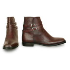 Men Burgundy Jodhpurs Ankle Genuine Leather Boots
