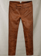 Men's Brown Distressed Leather Pants