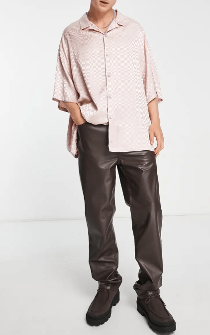 Men's Dark Brown Leather Pants