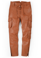 Men's Leather Pant In Tan Brown