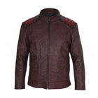 Men Maroon Leather Jacket