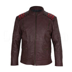 Men Maroon Leather Jacket