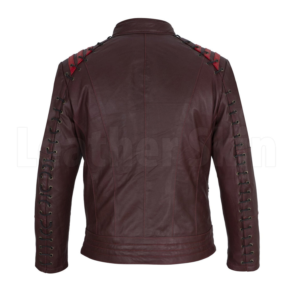Men Maroon Leather Jacket