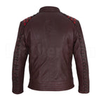Men Maroon Leather Jacket