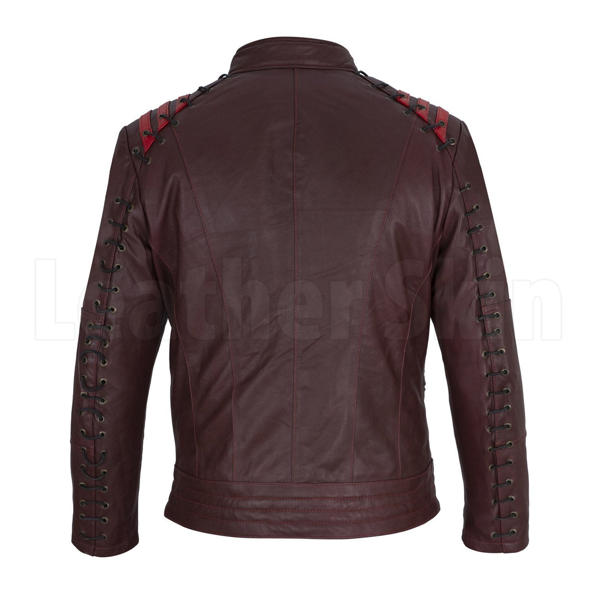 Men Maroon Leather Jacket