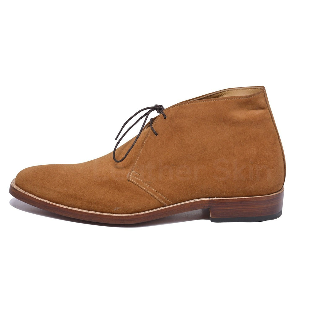 Men Tan Suede Chukka Leather Boots
